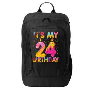 It's My 24th Birthday Sweet Donut 24 Years Old Funny Gift City Backpack