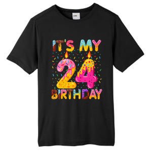 It's My 24th Birthday Sweet Donut 24 Years Old Funny Gift Tall Fusion ChromaSoft Performance T-Shirt