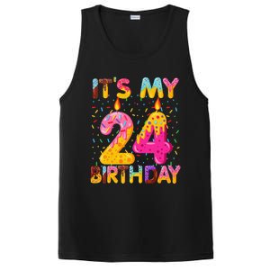 It's My 24th Birthday Sweet Donut 24 Years Old Funny Gift PosiCharge Competitor Tank