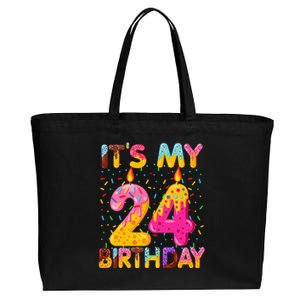 It's My 24th Birthday Sweet Donut 24 Years Old Funny Gift Cotton Canvas Jumbo Tote