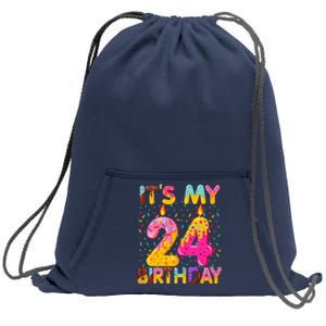 It's My 24th Birthday Sweet Donut 24 Years Old Funny Gift Sweatshirt Cinch Pack Bag