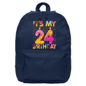 It's My 24th Birthday Sweet Donut 24 Years Old Funny Gift 16 in Basic Backpack