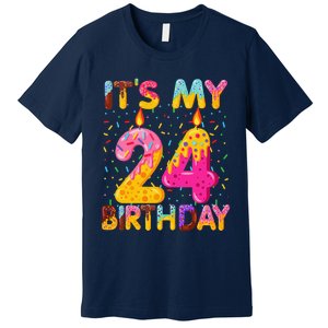 It's My 24th Birthday Sweet Donut 24 Years Old Funny Gift Premium T-Shirt