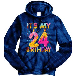 It's My 24th Birthday Sweet Donut 24 Years Old Funny Gift Tie Dye Hoodie