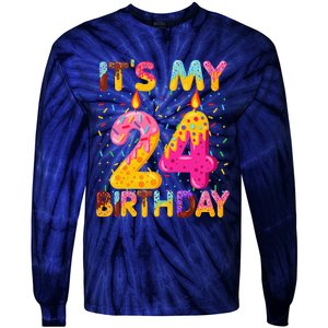 It's My 24th Birthday Sweet Donut 24 Years Old Funny Gift Tie-Dye Long Sleeve Shirt