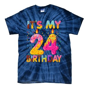 It's My 24th Birthday Sweet Donut 24 Years Old Funny Gift Tie-Dye T-Shirt