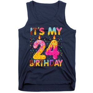 It's My 24th Birthday Sweet Donut 24 Years Old Funny Gift Tank Top