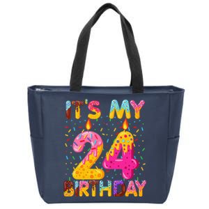 It's My 24th Birthday Sweet Donut 24 Years Old Funny Gift Zip Tote Bag