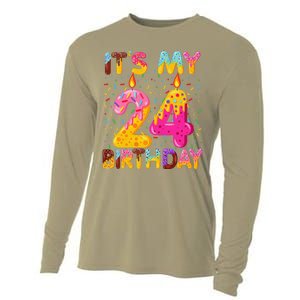 It's My 24th Birthday Sweet Donut 24 Years Old Funny Gift Cooling Performance Long Sleeve Crew