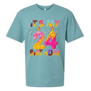 It's My 24th Birthday Sweet Donut 24 Years Old Funny Gift Sueded Cloud Jersey T-Shirt