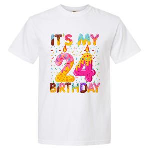 It's My 24th Birthday Sweet Donut 24 Years Old Funny Gift Garment-Dyed Heavyweight T-Shirt