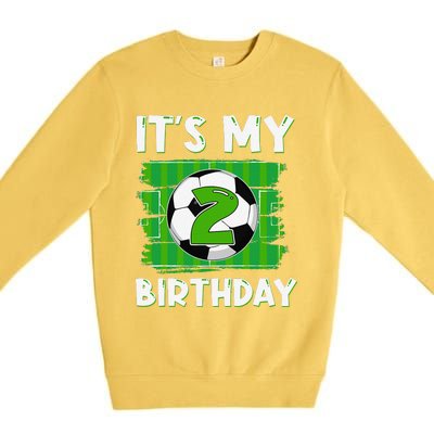 ItS My 2 Years Old Birthday Boy Soccer 2nd Birthday Premium Crewneck Sweatshirt