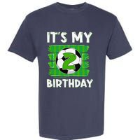 ItS My 2 Years Old Birthday Boy Soccer 2nd Birthday Garment-Dyed Heavyweight T-Shirt