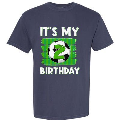 ItS My 2 Years Old Birthday Boy Soccer 2nd Birthday Garment-Dyed Heavyweight T-Shirt