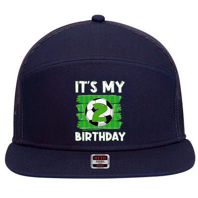 ItS My 2 Years Old Birthday Boy Soccer 2nd Birthday 7 Panel Mesh Trucker Snapback Hat