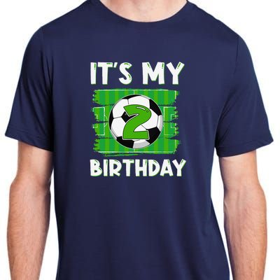 ItS My 2 Years Old Birthday Boy Soccer 2nd Birthday Adult ChromaSoft Performance T-Shirt