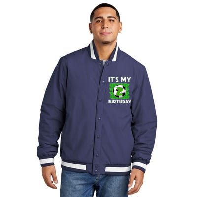 ItS My 2 Years Old Birthday Boy Soccer 2nd Birthday Insulated Varsity Jacket