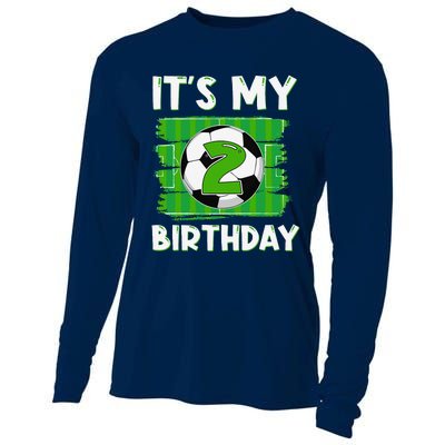 ItS My 2 Years Old Birthday Boy Soccer 2nd Birthday Cooling Performance Long Sleeve Crew