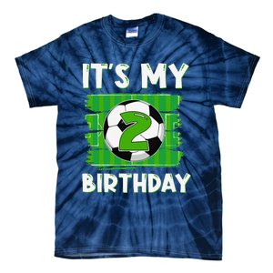 ItS My 2 Years Old Birthday Boy Soccer 2nd Birthday Tie-Dye T-Shirt