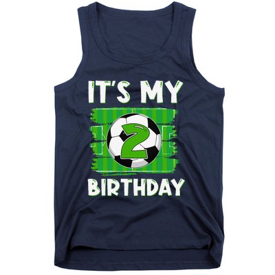 ItS My 2 Years Old Birthday Boy Soccer 2nd Birthday Tank Top