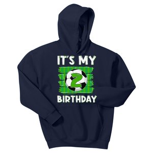 ItS My 2 Years Old Birthday Boy Soccer 2nd Birthday Kids Hoodie