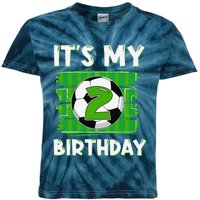 ItS My 2 Years Old Birthday Boy Soccer 2nd Birthday Kids Tie-Dye T-Shirt