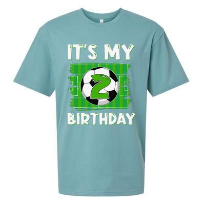 ItS My 2 Years Old Birthday Boy Soccer 2nd Birthday Sueded Cloud Jersey T-Shirt