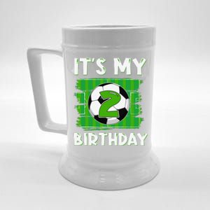 ItS My 2 Years Old Birthday Boy Soccer 2nd Birthday Beer Stein