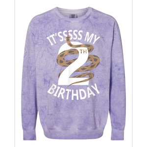 Its My 2nd Birthday 2 Years Old Snake Boy And Girl Party Colorblast Crewneck Sweatshirt