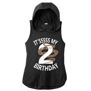 Its My 2nd Birthday 2 Years Old Snake Boy And Girl Party Ladies PosiCharge Tri-Blend Wicking Draft Hoodie Tank