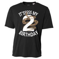 Its My 2nd Birthday 2 Years Old Snake Boy And Girl Party Cooling Performance Crew T-Shirt