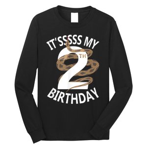 Its My 2nd Birthday 2 Years Old Snake Boy And Girl Party Long Sleeve Shirt