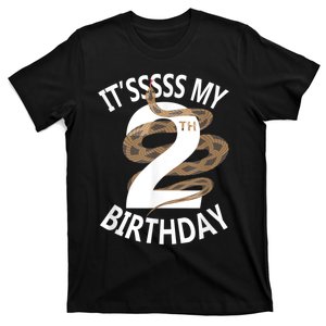 Its My 2nd Birthday 2 Years Old Snake Boy And Girl Party T-Shirt