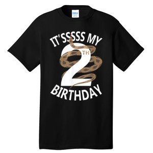 Its My 2nd Birthday 2 Years Old Snake Boy And Girl Party Tall T-Shirt