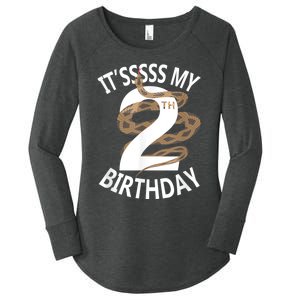 Its My 2nd Birthday 2 Years Old Snake Boy And Girl Party Women's Perfect Tri Tunic Long Sleeve Shirt