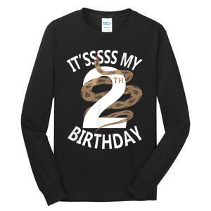 Its My 2nd Birthday 2 Years Old Snake Boy And Girl Party Tall Long Sleeve T-Shirt