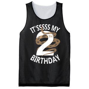 Its My 2nd Birthday 2 Years Old Snake Boy And Girl Party Mesh Reversible Basketball Jersey Tank