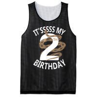 Its My 2nd Birthday 2 Years Old Snake Boy And Girl Party Mesh Reversible Basketball Jersey Tank