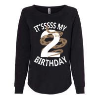 Its My 2nd Birthday 2 Years Old Snake Boy And Girl Party Womens California Wash Sweatshirt