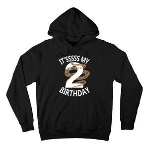 Its My 2nd Birthday 2 Years Old Snake Boy And Girl Party Tall Hoodie