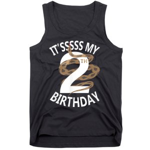 Its My 2nd Birthday 2 Years Old Snake Boy And Girl Party Tank Top