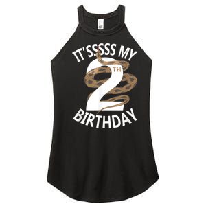 Its My 2nd Birthday 2 Years Old Snake Boy And Girl Party Women's Perfect Tri Rocker Tank