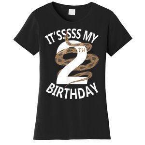 Its My 2nd Birthday 2 Years Old Snake Boy And Girl Party Women's T-Shirt