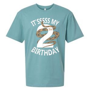 Its My 2nd Birthday 2 Years Old Snake Boy And Girl Party Sueded Cloud Jersey T-Shirt