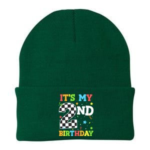 ItS My 2nd Birthday Boy 2 Two Racing Car Flag Race Car Knit Cap Winter Beanie