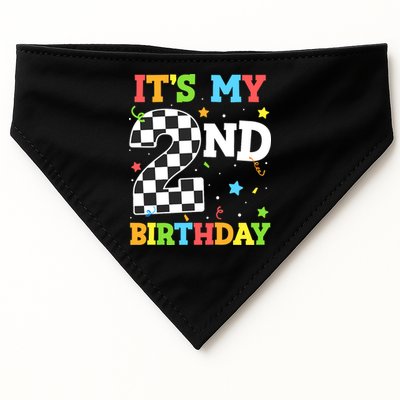 ItS My 2nd Birthday Boy 2 Two Racing Car Flag Race Car USA-Made Doggie Bandana