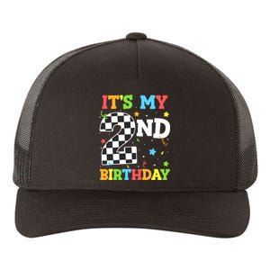 ItS My 2nd Birthday Boy 2 Two Racing Car Flag Race Car Yupoong Adult 5-Panel Trucker Hat