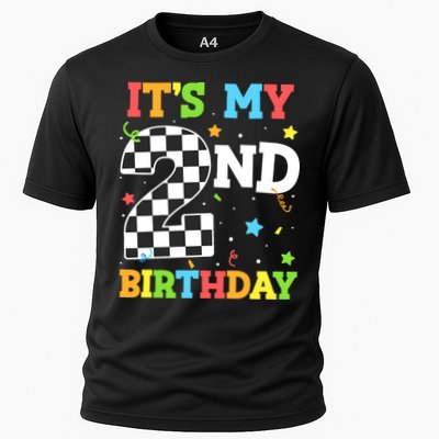 ItS My 2nd Birthday Boy 2 Two Racing Car Flag Race Car Performance Shirt