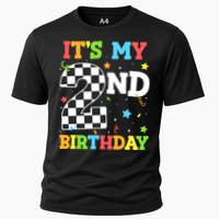 ItS My 2nd Birthday Boy 2 Two Racing Car Flag Race Car Cooling Performance Crew T-Shirt