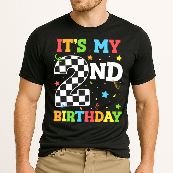 ItS My 2nd Birthday Boy 2 Two Racing Car Flag Race Car Cooling Performance Crew T-Shirt